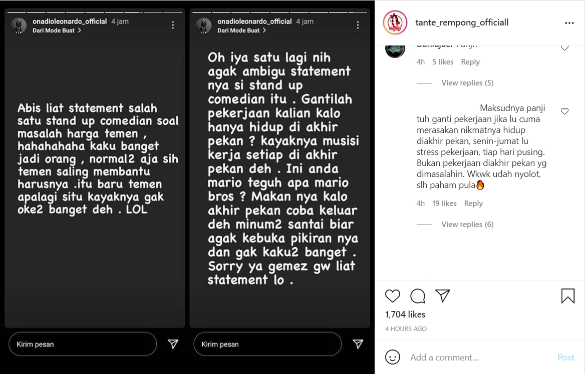 Onadio Leonardo Kena Hujat Usai Sindir Seorang Komika yang Bahas Masalah Harga Teman