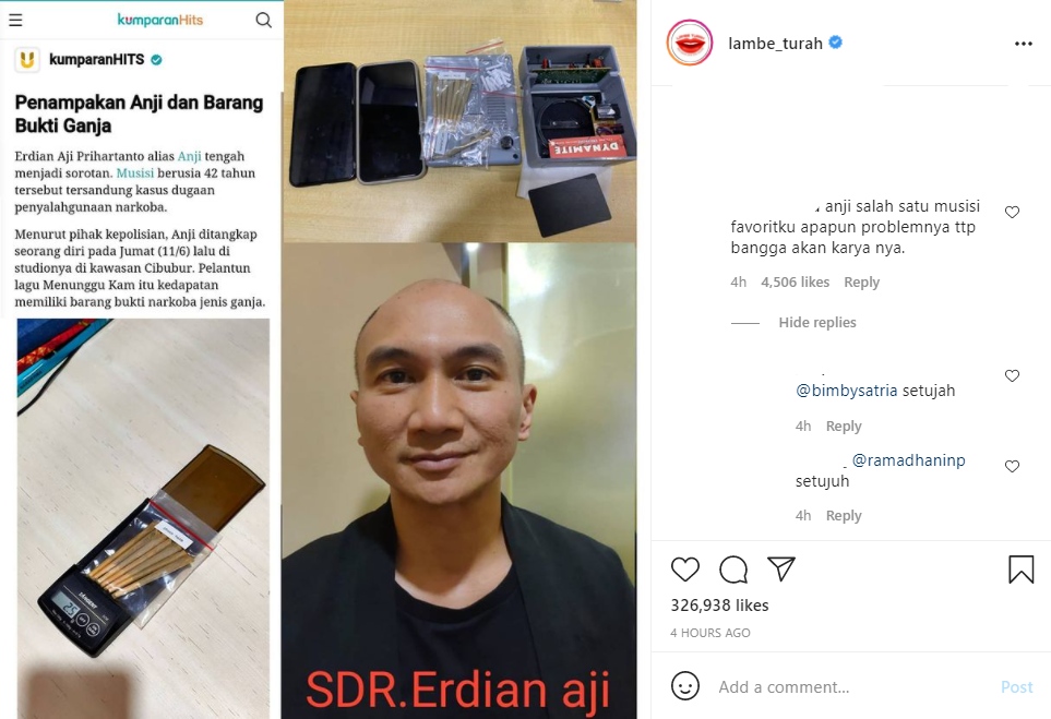 Anji Ditangkap Atas Kasus Narkoba, Fans Ini Ngaku Masih Bangga Akan Karya Sang Idola