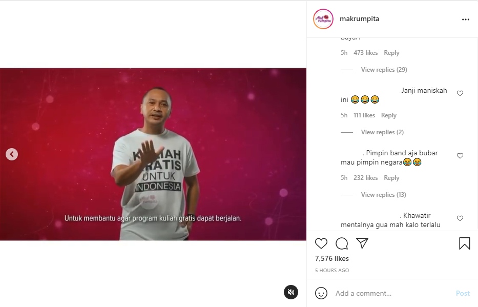 Giring Ganesha Ungkap Bakal Gratiskan Kuliah Bila Jadi Presiden 2024, Netter: Pimpin Band Aja Bubar