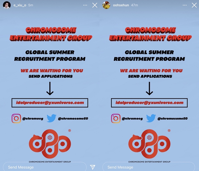 Tunjukan Persahabatan Erat, Sehun-Xiumin Ikut Promosikan Audisi Global Agensi Milik Lay