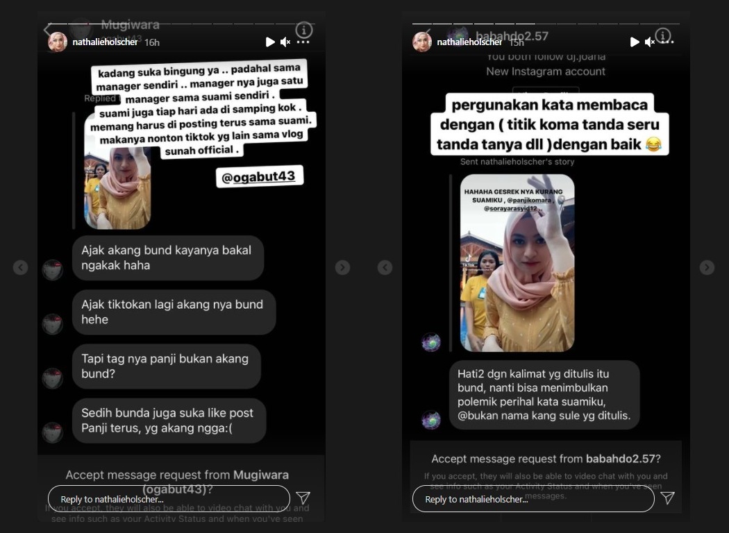 Kena Cibir Usai Tag Akun IG Sang Manajer Ketimbang Suami, Nathalie Holscher Beri Jawaban Pintar