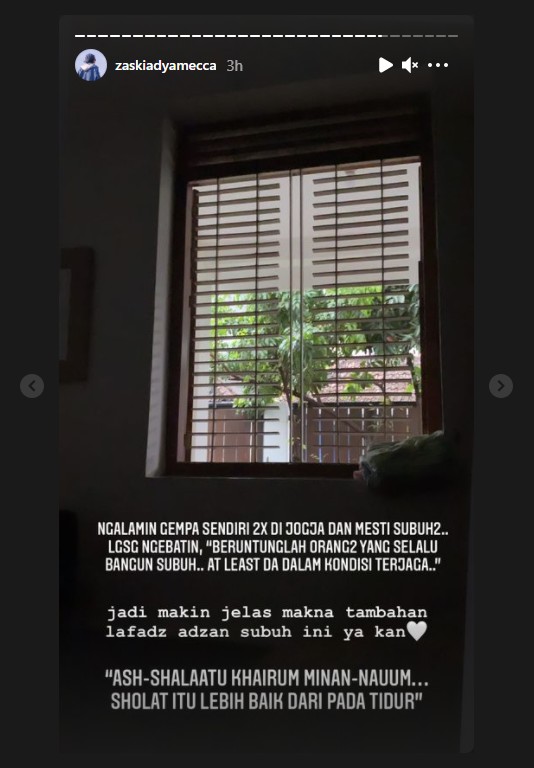 Zaskia Adya Mecca Sudah 2 Kali Rasakan Gempa di Yogyakarta, Akui Sempat Bingung Banget