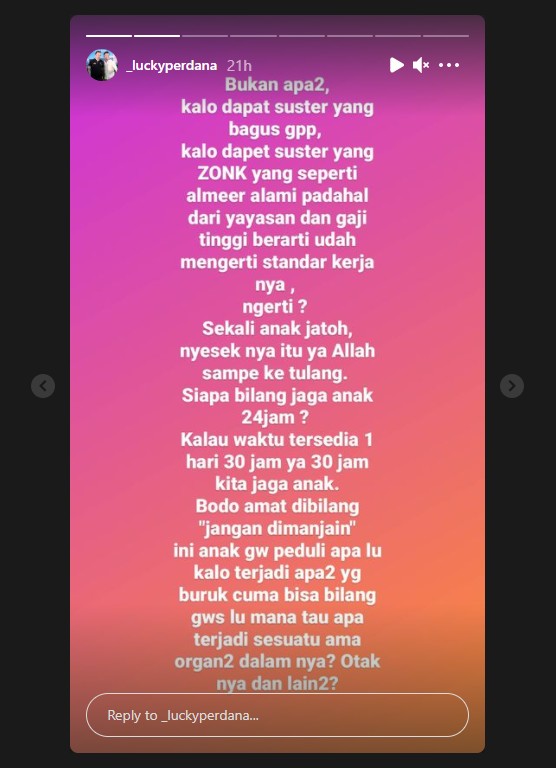 Lucky Perdana Sempat Marah pada Babysitter Usai Kepala Anak Terbentur Meja, Langsung Usir dari Rumah