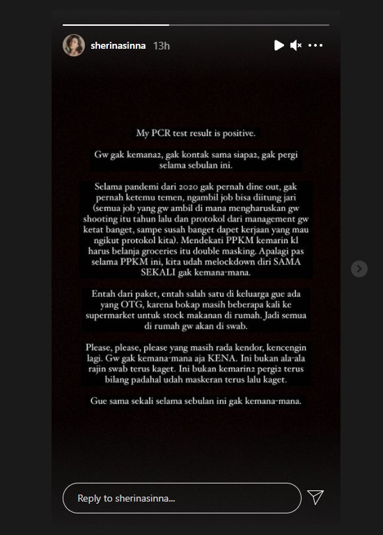 Sherina Dinyatakan Positif Covid-19 Meski Sebulan Tak Keluar Rumah