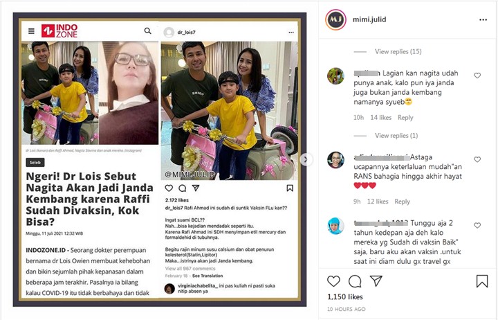 Kini Ditangkap, dr Lois Ternyata Pernah Sebut Nagita Bakal Jadi Janda Usai Raffi Ahmad Divaksin