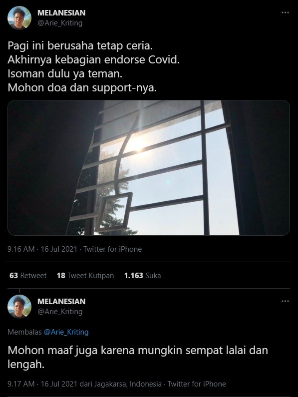 Umumkan Positif Corona, Arie Kriting Singgung Endorse Covid dan Ucap Permintaan Maaf