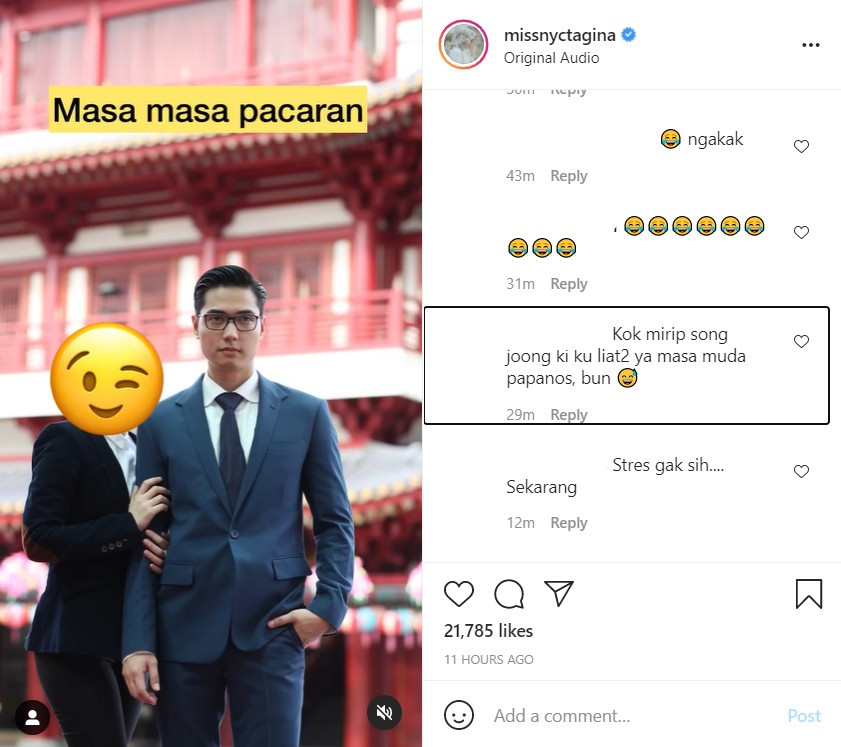Nycta Gina Unggah Foto Masa Pacaran, Wajah Muda Rizky Kinos Disebut Mirip Song Joong Ki