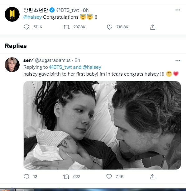 Masih Jalin Persahabatan Erat, BTS Ucapkan Selamat ke Halsey yang Resmi Jadi Ibu