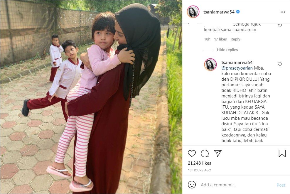 Ngamuk Usai Didoakan Rujuk dengan Atalarik Syah, Tsania Marwa: Kalau Mau Komentar Coba Dipikir Dulu!
