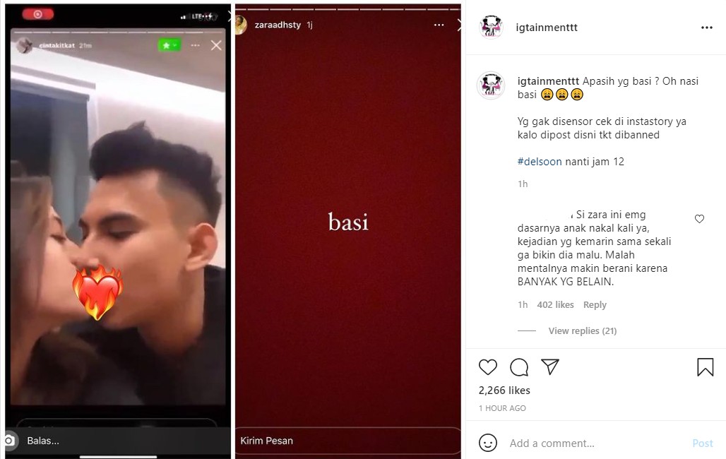 Adhisty Zara Ngegas Usai Video Ciuman Bibir dengan Mantan Suami Rachel Vennya Tersebar