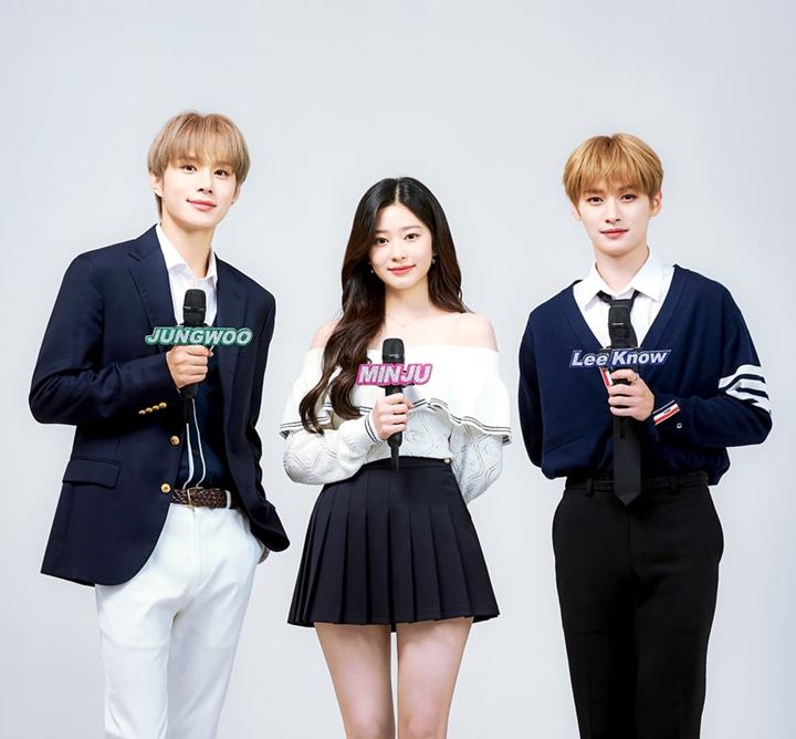 Potret Jungwoo NCT, Minju, dan Lee Know Stray Kids