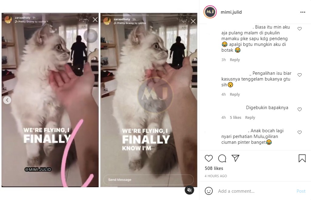 Adhisty Zara Bagikan Postingan IG Terbaru Usai Hilang, Tangan Lebam Jadi Sorotan