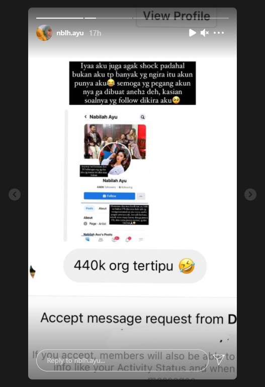 Foto dan Namanya Dicatut Akun Palsu di Facebook, Nabilah Eks JKT48 Langsung Syok