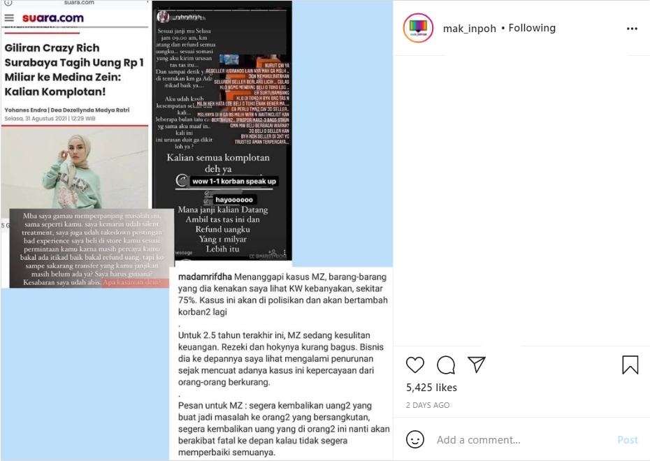Paranormal Terawang Medina Zein Pakai Barang Palsu, Sampaikan Pesan Penting Ini