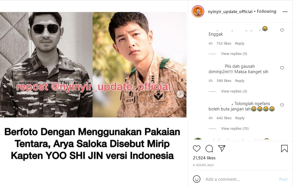 Arya Saloka Disebut Mirip Kapten Yoo Shi Jin Usai Pakai Ini, Netizen Lain: Haduh Jauh!