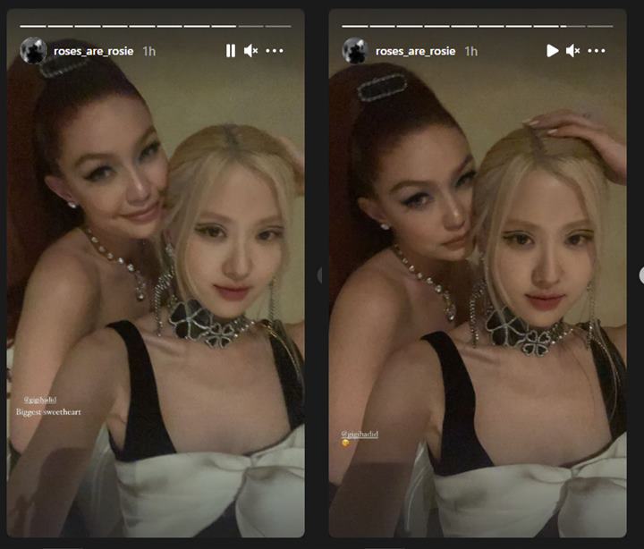 Rose BLACKPINK menunjukkan kedekatannya dengan Gigi Hadid