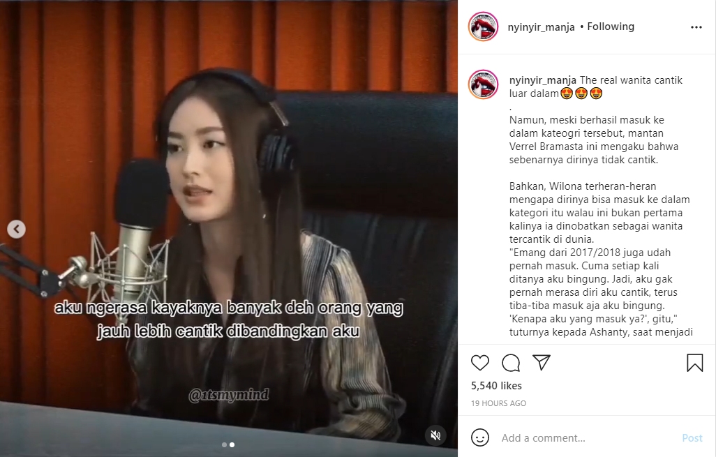 Masuk Daftar 100 Wanita Tercantik di Dunia, Natasha Wilona: Aku Gak Merasa Cantik