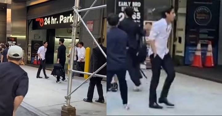 V BTS terlihat tidak mengenakan masker di New York