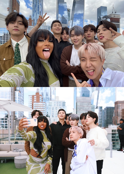 Usai Kolab Remix \'Butter\', BTS-Megan Thee Stallion Akhirnya Hangout Bareng di New York