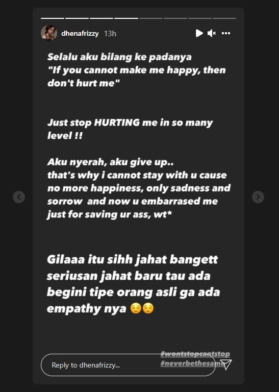 Nyerah Pertahankan Rumah Tangga dengan Ijonk, Dhena Devanka: Biar Kamu Bisa Bahagia Bersamanya