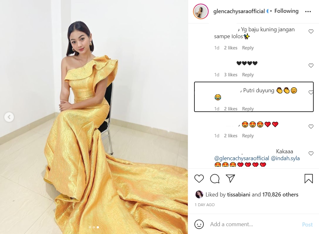 Glenca Chysara Tampil dengan Gaun Kuning Mewah di ITA 2021, Disebut Bak Putri Duyung