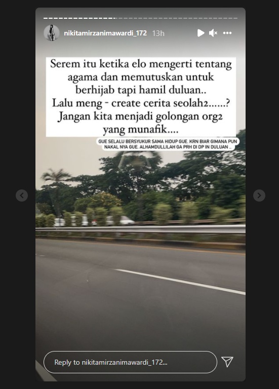 Nikita Mirzani Mendadak Sindir Perempuan Berhijab Tapi Hamil Duluan, Ingatkan Ini