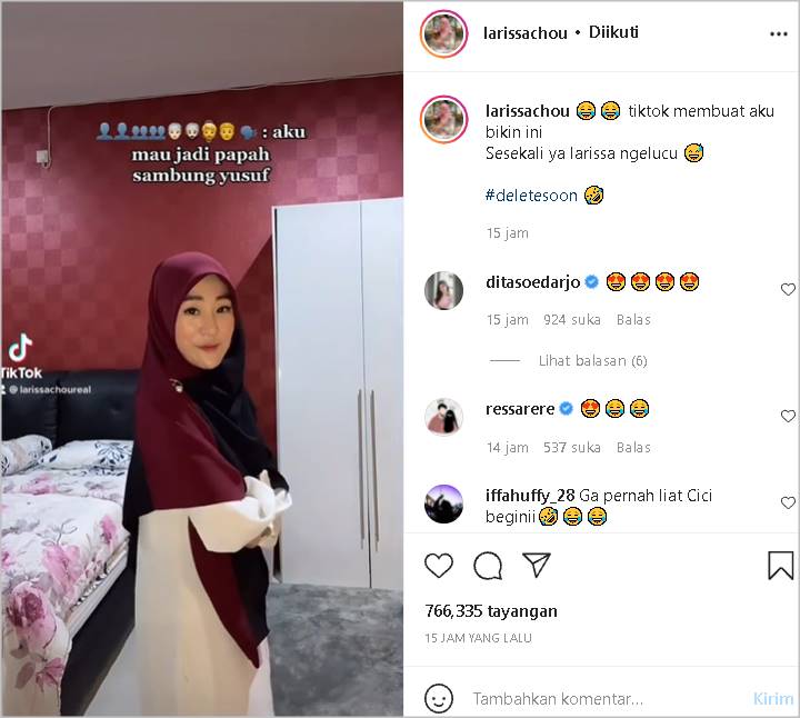 Video Jawaban Larissa Chou Saat Ada yang Ingin Jadi Ayah Sambung Yusuf Bikin Heboh