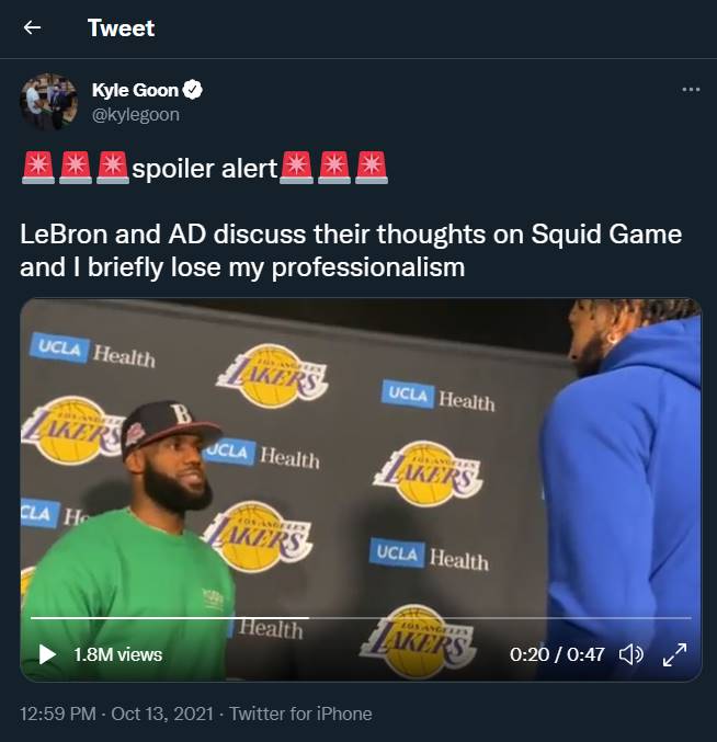 LeBorn James membahas mengenai \'Squid Game\' di tengah konferensi pers