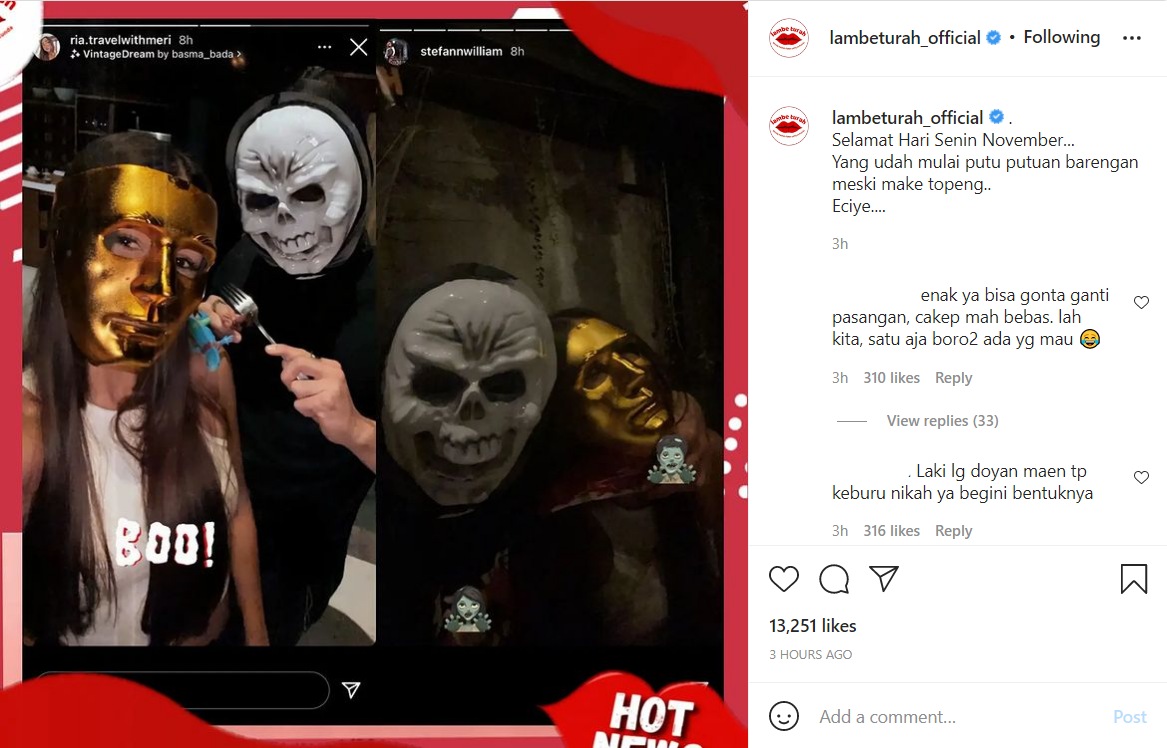 Stefan William Diduga Rayakan Halloween Bersama Pacar Bule, Langsung Tuai Hujatan