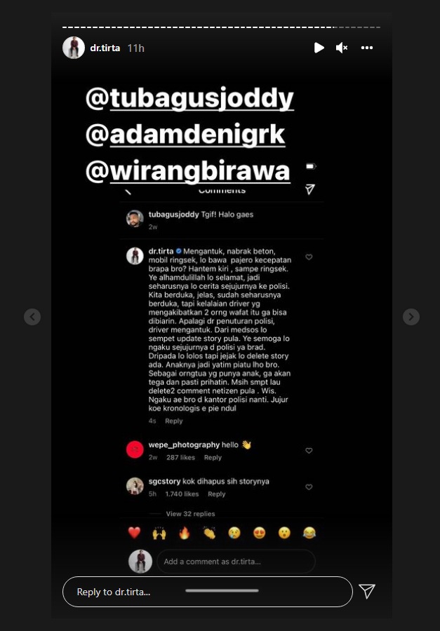 Soroti Kecelakaan Vanessa Angel dan Suami, Dokter Tirta Minta Sopir Jujur ke Polisi