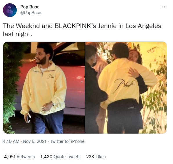 Circle Pertemanan Semakin Tak Terjangkau, Jennie Ketahuan Hangout Bareng The Weeknd
