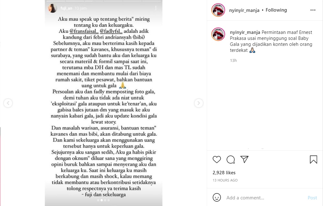 Adik Bibi Ardiansyah Tak Terima Dituding Eksploitasi Gala, Beri Klarifikasi Ini