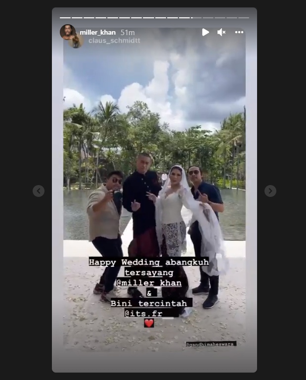 Miller Khan dan Farina Rebecca Resmi Menikah, Banjir Ucapan Selamat dari Sahabat