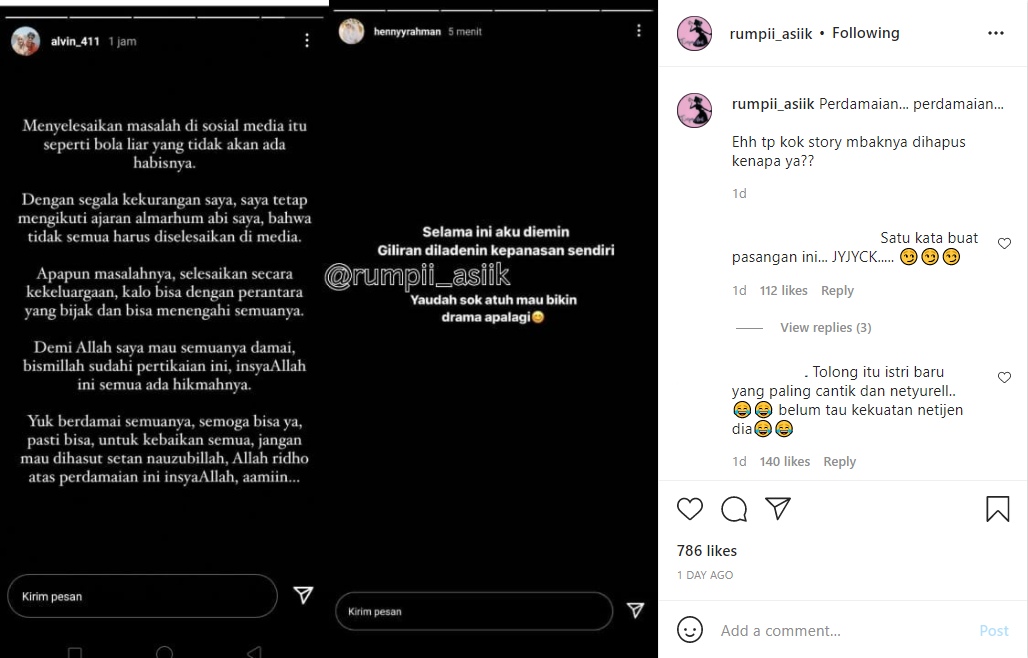 Larissa Chou dan Henny Rahman Konflik, Alvin Faiz Coba Tengahi: Saya Mau Damai!