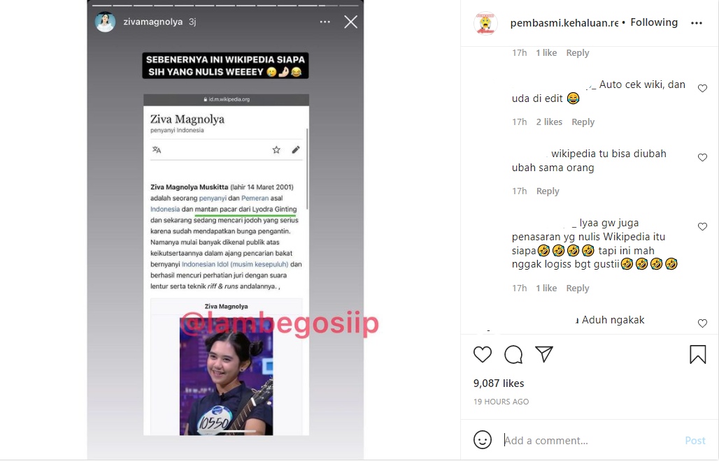 Begini Reaksi Ziva Magnolya Saat Disebut Mantan Pacar Lyodra, Netizen Ngakak