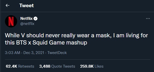 Netflix bahas V BTS