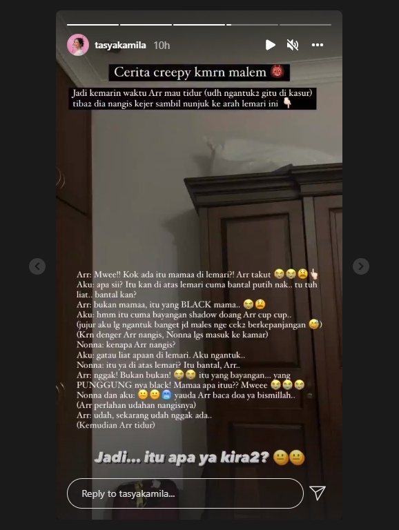 Anak Tasya Kamila Ketakutan Hingga Nangis Saat Lihat Penampakan Ini di Atas Lemari
