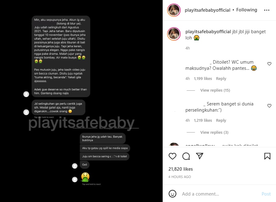 Selingkuhi Hanggini, Junior Roberts Diduga Ciuman hingga Lakukan Hubungan Badan di Toilet