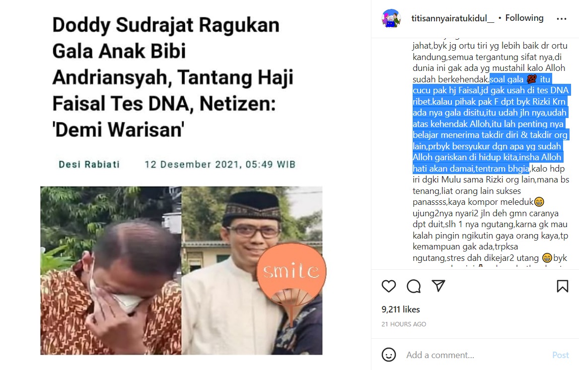 Doddy Sudrajat Ragu Gala Anak Bibi, Paranormal Ini Terawang Faisal Benar Kakek Kandung?