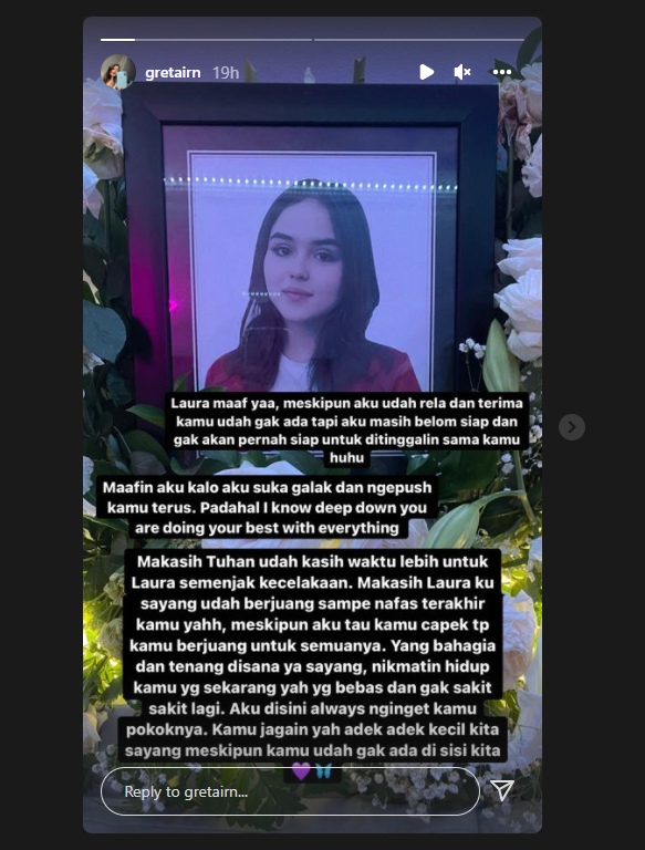 Belum Siap Kehilangan Laura Anna, Kakak Curhat Pilu Sambil Ungkap Permintaan Maaf