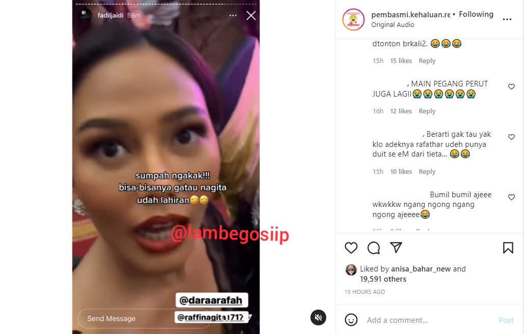 Tak Tahu Nagita Slavina Sudah Lahiran, Ekspresi Polos Dara Arafah Jadi Sorotan