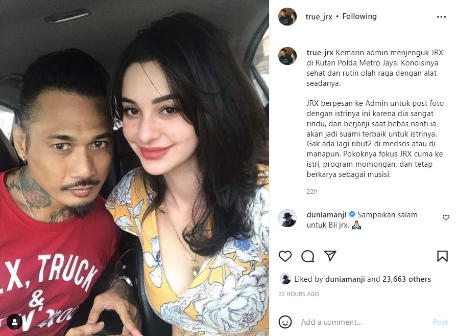 Nora Alexandra Sempat Isyaratkan Perpisahan, Jerinx SID \'Ketar-ketir\' Hingga Tulis Pesan Ini