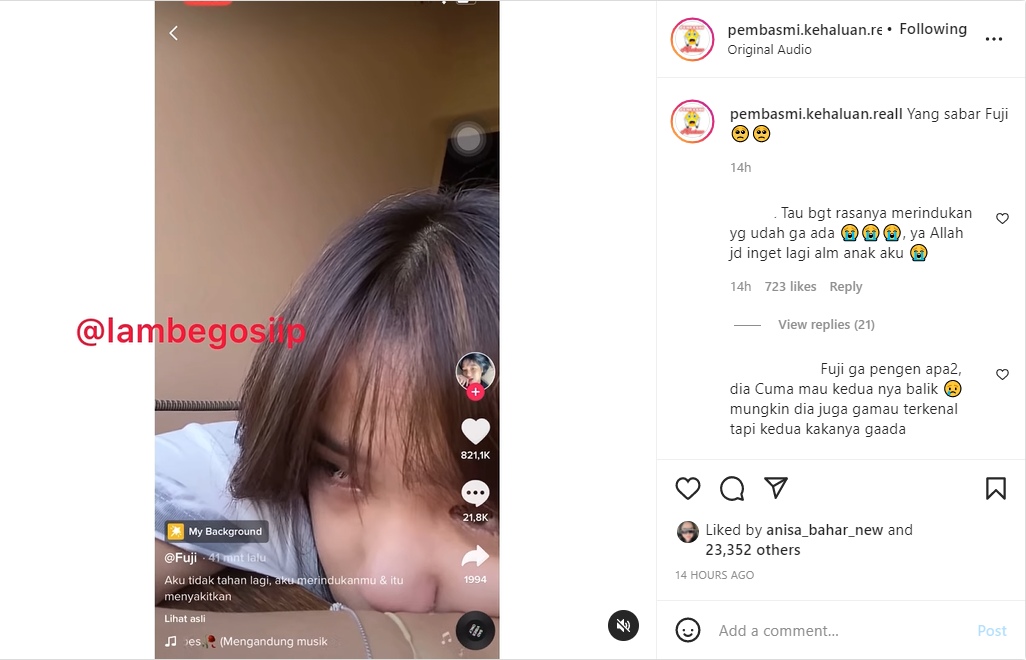 Biasa Tegar dan Ceria, Fuji Mendadak Muncul dengan Mata Sembab Jadi Sorotan