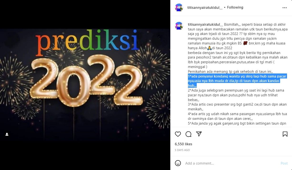 Rossa Pamer Foto Mesra dan Tulis Kalimat Romantis untuk Afgan, Tapi Malah Diramal Putus Tahun Depan?