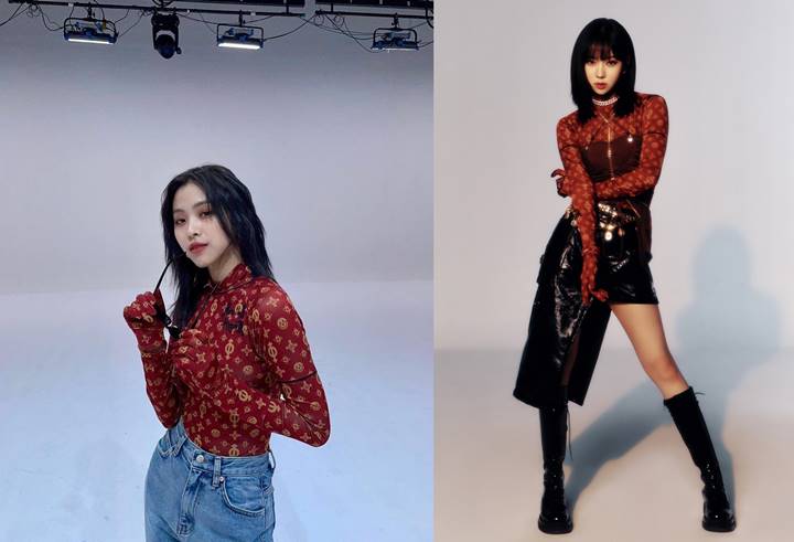 Gaya Ryujin ITZY dan Winter aespa mengenakan pakaian sama