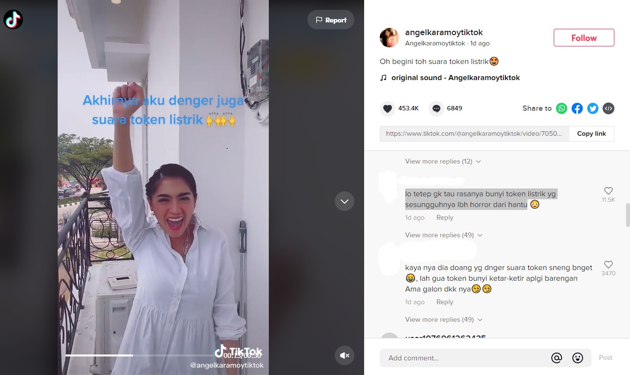 Angel Karamoy Girang Pertama Kali Dengar Token Listrik Mau Habis, Netter: Orang Kaya Memang Beda