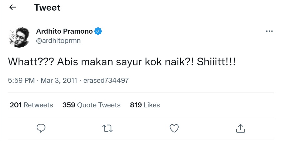 Cuitan Ardhito Pramono Ngaku \'Kesakitan\' Hingga \'Naik\' Habis Makan Sayur Jadi Viral
