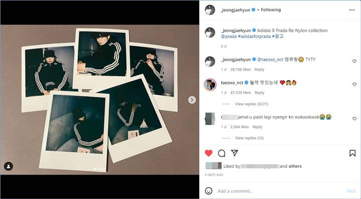 Taeyong NCT memberikan komentar di unggahan Jaehyun