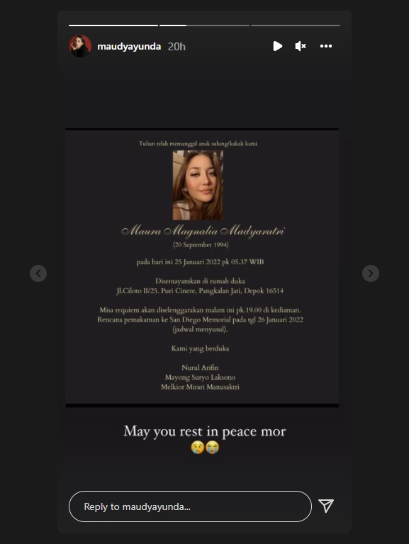 Maura Anak Nurul Arifin Meninggal Dunia, Maudy Ayunda Ungkap \'Penyesalan\' Ini