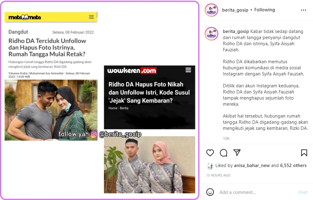 Ridho DA Kepergok Hapus Foto Hingga Unfollow Sang Istri, Bakal Senasib dengan Kembaran?